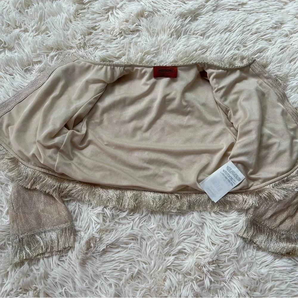 Missoni Kids girl Cardigan with fringes shiny gold size 4 years